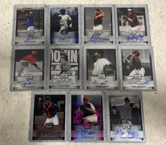 (11) Signed Leaf Draft Collectible Baseball Cards With COA Including; 2012 BA-AH1 Andrew Heaney, 2012 BA-SW1 Shane Watson, 2012 BA-MZ1 Michael Zunino & More