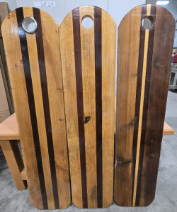 (3) Stained Wood Table Tops - 63"L x 14&frac14;"W x 1&frac14;"Thick