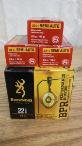 Ammo! 400rds Browning .22LR 40gr Round Nose and 150rds Geco .22LR 40gr Round Nose