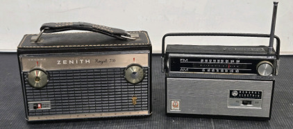 Zenith Royal 710LK All Transistor Radio & General Electric P1820K AM/FM Eleven Transistor Radio / +$100 Combined Value!