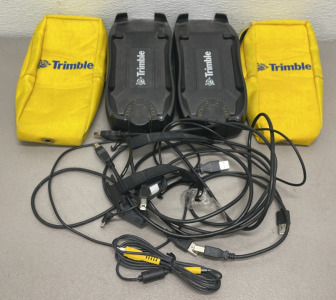 (2) Trimble R10 GPS Receiver Chargers, Yellow Cases