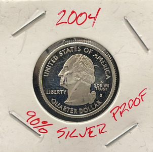 2004 Wisconsin State Quarter, 90% Silver Proof, Mint Mark S