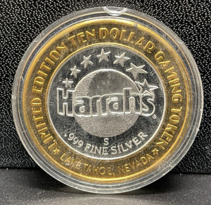 Harrah's James Dean $10 Limited Edition Silver Gaming Token, .999 Fine Silver