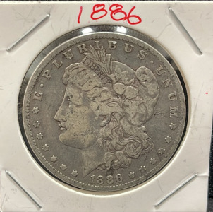 1886 Morgan Silver Dollar 'O' Mint Mark, 90% Silver Composition, One Dollar