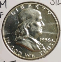1958 PR65 Gem Proof Silver Franklin Half Dollar - 3