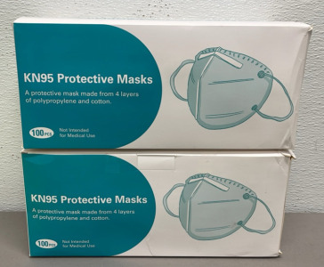 KN95 Protective Masks, 100 pcs, 4 Layers, Non-Medical Use, Made in China