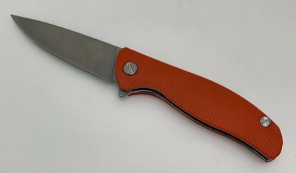 Orange G10 Folding Knife, 3.5" Stainless Steel Blade, Liner Lock