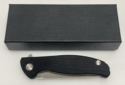Folding Knife W/ Black G10 Handle, Stainless Steel Blade