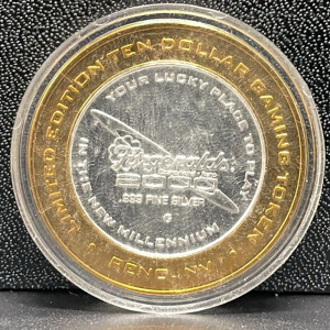 Fitzgeralds 2000 Limited Edition $10 Gaming Token, .999 Fine Silver, Reno NV