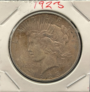 1923 U.S. Peace Silver Dollar, No Mint Mark, Lady Liberty Obverse