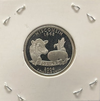 2004 Wisconsin State Quarter, S Mint Mark, 90% Silver - 2