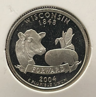2004 Wisconsin State Quarter, S Mint Mark, 90% Silver - 4