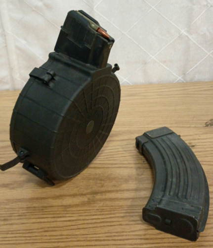 ProMag Loaded AK-47 Drum 60rd Magazine and Standard Steel AK-47 30rd Magazine