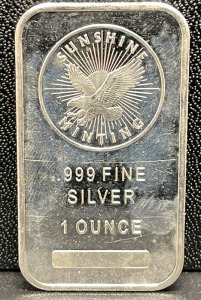 Sunshine Minting .999 Fine Silver 1 Ounce Bar with Eagle Logo