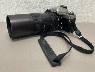 Minolta XG-9 SLR Camera with 80-200mm Macro Lens, 35mm Film
