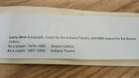 Larry Bird Autographed Indiana Pacers Window Sticker - 3