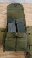 M1 Carbine Msg Pouch Belt with 3 Pouches, 2 Extended, 1 Standard and 5 Loaded M1 .30 Carbine Magazines - 3