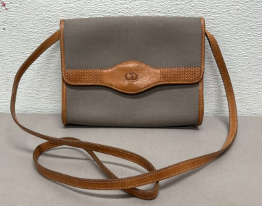 Christian Dior Crossbody Bag, Leather and Canvas, Made in France