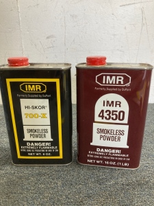 (1) IMR hi-skor 700-X (1) IMR 4350 Smokeless Powder