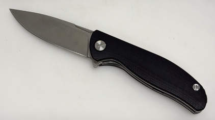 Folding Knife with Black G10 Handle, Liner Lock, Flipper Opening