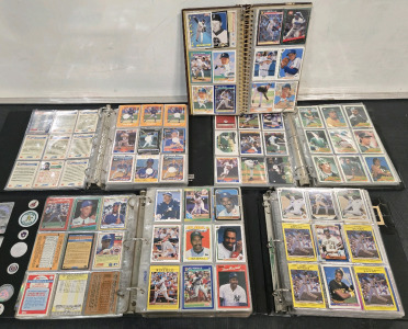 (5) Binders Full of Vintage Baseball Cards Including: Barry Bonds, Roger Clemens, Wade Boggs, & More!