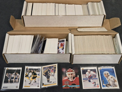 (3) Boxes of ('90, 91', 92') Hockey Cards Including: Brett Hull, Ray Borque, Marty McSorley, Ed Belfour, Much More!