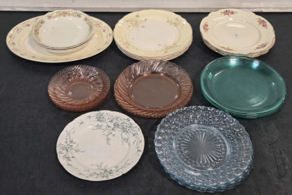 Assorted Vintage Porcelain & Glass Plates