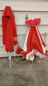 2) Coca Cola Outdoor Patio Umbrellas