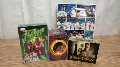 Collectibles Mixed Lot! Mother's Cookies Baseball Card Promo Sheet 1994, Lord of the Rings Glass Goblet and 2004 Daily Calendar and Defiant Plasm Trading Cards