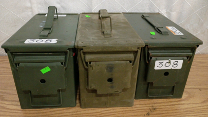 3) .50cal Steel Ammo Cans-Empty