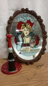 Coca Cola Bar Mirror and Coca Cola Paper Towel Spool