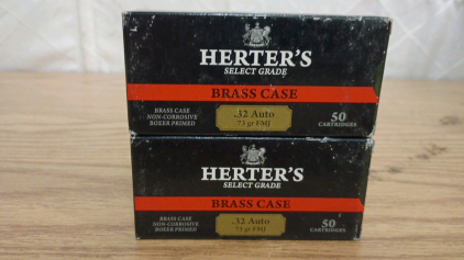 Ammo! 100rds Herters .32 Auto/ACP 73gr FMJ