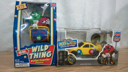 M&Ms! Wild Thing Roller Coaster Dispenser and Under the Hood Dispenser