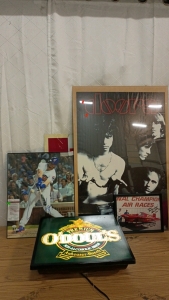 Signed Photos, Posters Signs and More-Signed Chicago Cubs Photo, Signed Reno Air Races Photo, Doors Poster, and Odouls Lighted Beer Sign