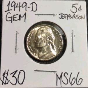 1949-D MS66 Gem Mint State Jefferson Nickel