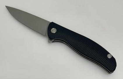 Folding Knife, Liner Lock, Flipper Tab, Black G10 Handle