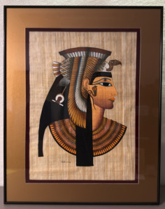 Framed Papyrus Painting by Adil Aboud, Ancient Egyptian Style