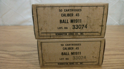 Ammo! 100rds Remington .45ACP Ball M1911
