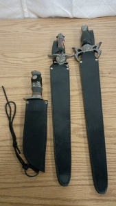 3) Fantasy Knives/Daggers 12"-24"