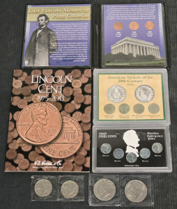 Assorted Vintage Coin Sets: Last Lincoln Memorial Pennies, American Nickels of the 20th Century, & More!