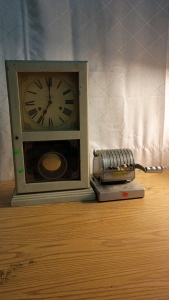 Paymaster x550 Check Writer with Key and Vintage Verichron Pendulum Clock