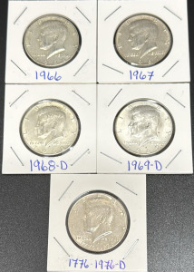 Kennedy Half Dollar Coin Set 1966-1976, Various Mint Marks