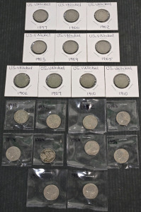 US "V" Liberty Head Nickels 1897-1910 & 1952-1959 US Nickels