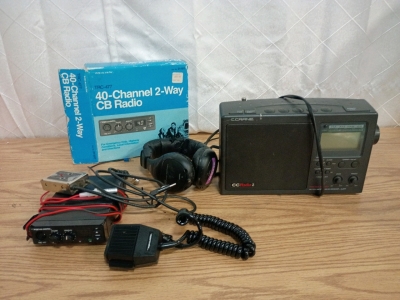 CCrane CC Radio 2, Allsop Earshots Wireless Headphones and Realistic 40 Channel 2 way CB Radio