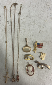 Assortment of Costume Necklaces & Pins