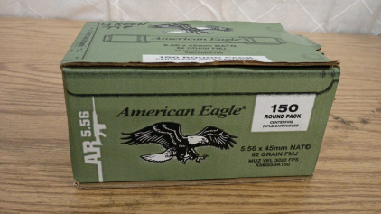 Ammo! 150rds American Eagle 5.56 62gr Green Tip