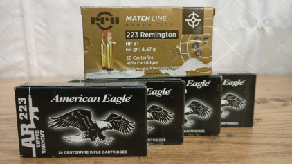 Ammo! 100rds .223Rem-80rds American Eagle .223Rem 50gr Typed Varmint, 20rds PPU .223Rem 69gr HP Ballistic Tip