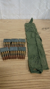 Ammo (6) Loaded M1 Garand Bandoleers and Mag Waist Pouch