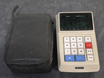 Vintage Sharp EL-8 Calculator w/ Original Leather Carry Case / +$250 Value!