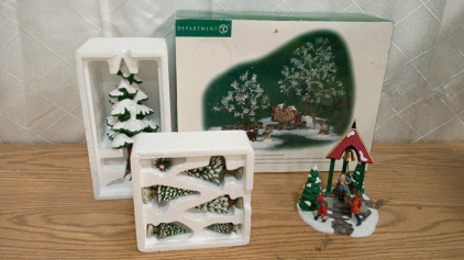 Department 56 Christmas Village Accessories Woodland Landscape Set Christmas Bell and More